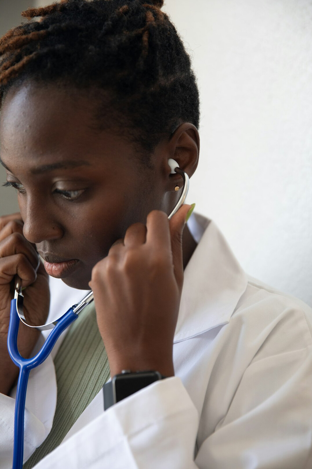 Female doctor consulting during a health check