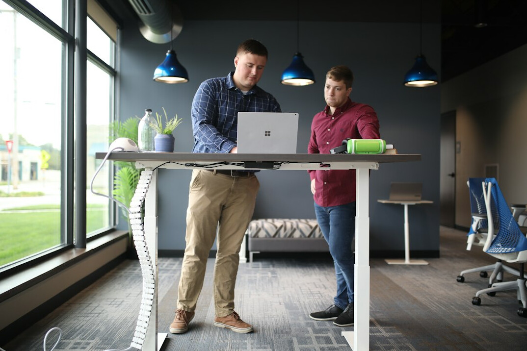 standing desk in office